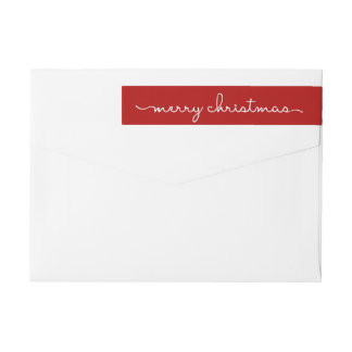 Bande Pour Adresse De Retour Joyeux Noël Simple Mains Rouges Enveloppement Lett