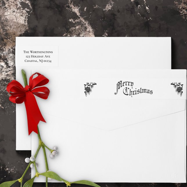 Bande Pour Adresse De Retour Joyeux Noël vintage (Créateur téléchargé)