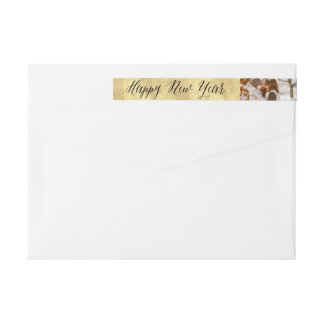 Bande Pour Adresse De Retour Joyeux Nouvel An Simple Script Modern Photo Adress