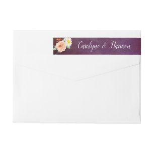 Bande Pour Adresse De Retour La Collection Mariage Romance In Bloom