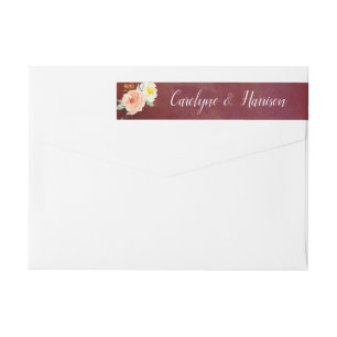 Bande Pour Adresse De Retour La Collection Mariage Romance In Bloom