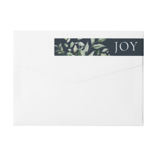 Bande Pour Adresse De Retour La verdure botanique JOY Blue