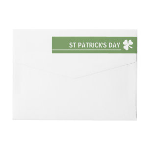 Bande Pour Adresse De Retour Le jour de St Patrick irlandais de shamrock