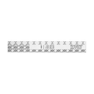 Bande Pour Adresse De Retour Logo de mariage moderne diamant géométrique noir