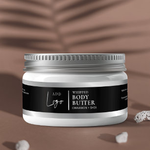 Bande Pour Adresse De Retour Logo noir & argent 4 OZ 120ml Cosmetic Jar Étiquet
