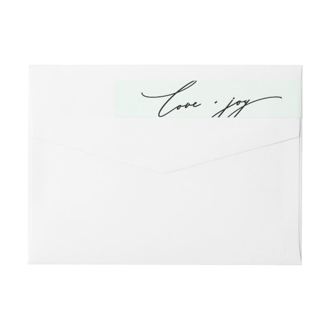 Bande Pour Adresse De Retour Love and Joy Calligraphy Mint Green Adresse de ret (Dos)