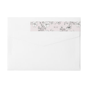 Bande Pour Adresse De Retour Magnifique Blush Floral Monogramme Adresse esquiss