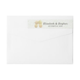 Bande Pour Adresse De Retour Mariage Adresse Gold Foil Ananas Damask Papier