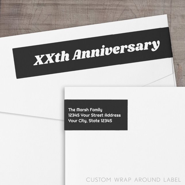 Bande Pour Adresse De Retour Mariage Anniversaire Adresse de retour personnalis (Custom Return Address Label with a Wrap Around Feature)