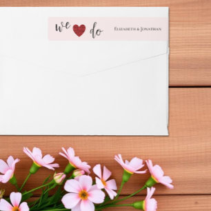 Bande Pour Adresse De Retour Mariage aux Roses Rouges et Roses