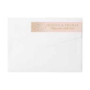 Bande Pour Adresse De Retour Mariage Confetti rose et or