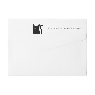 Bande Pour Adresse De Retour Mariage de chat noir Whimsical moderne