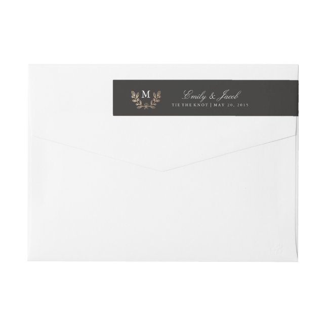 Bande Pour Adresse De Retour Mariage de fleurs de récolte (Dos)