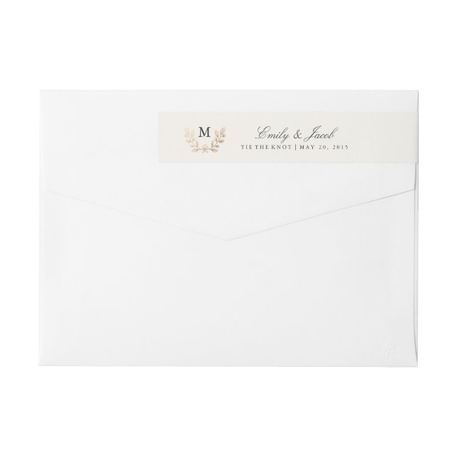 Bande Pour Adresse De Retour Mariage de fleurs de récolte (Dos)