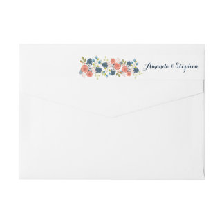 Bande Pour Adresse De Retour Mariage de jardin sauvage Floral Wraparound Étique