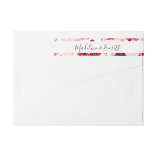Bande Pour Adresse De Retour Mariage de monogramme flou de couleur d'eau bordea