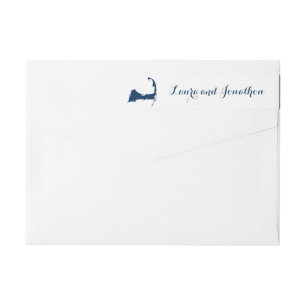 Bande Pour Adresse De Retour Mariage de morue du cap Chatham bleu marine et bla