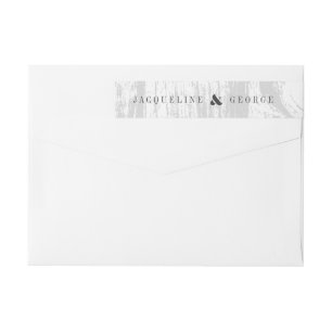 Bande Pour Adresse De Retour Mariage d'hiver classique blanc au grain de bois r