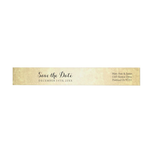 Bande Pour Adresse De Retour Mariage Enregistrer La Date Gold Foil Stars Confet (Individuel)