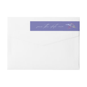 Bande Pour Adresse De Retour Mariage fleur sauvage Aquarelle Peri ID954