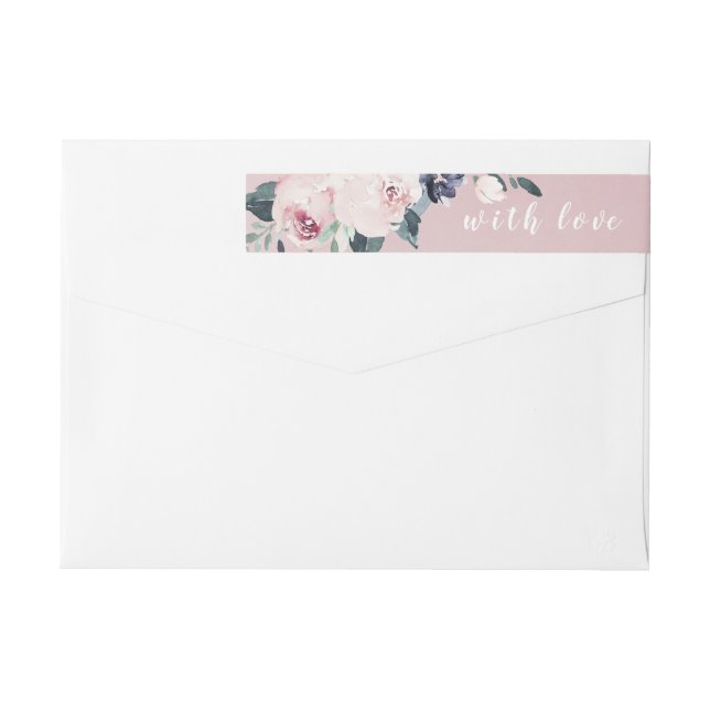 Bande Pour Adresse De Retour Mariage floral botanique en fleurs (Dos)