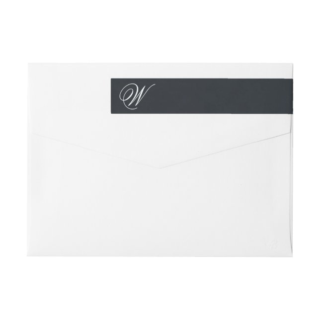 Bande Pour Adresse De Retour Mariage Monogramme de la marine classique (Dos)