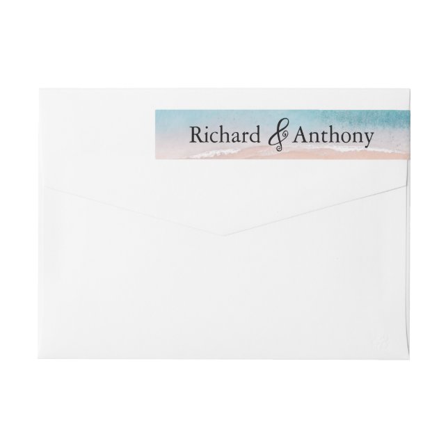 Bande Pour Adresse De Retour Mariage Ocean Beach (Dos)