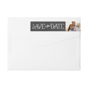 Bande Pour Adresse De Retour Mariage Photo sur Ardoise Enregistrez la Date