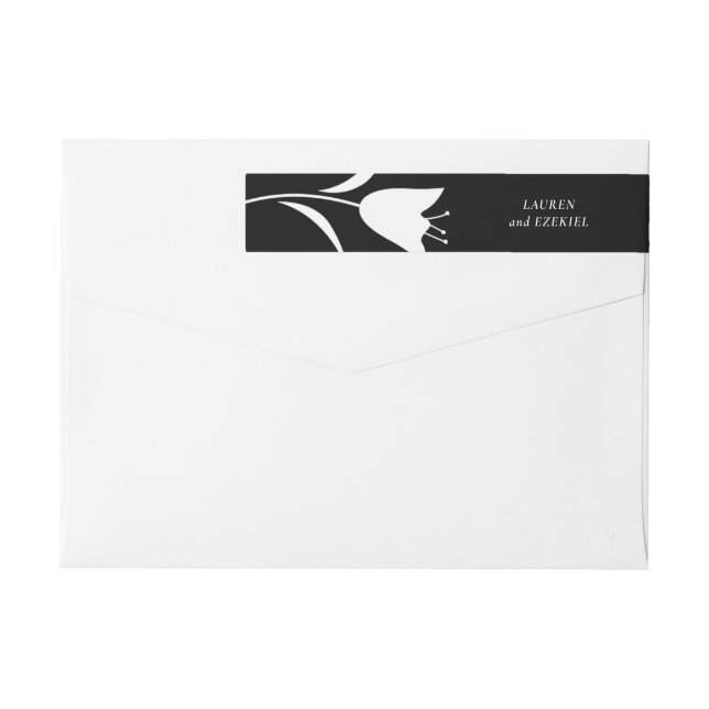 BANDE POUR ADRESSE DE RETOUR MARIAGE TULIP BLANC MOD (Dos)