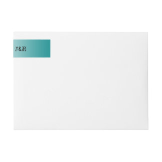 Bande Pour Adresse De Retour Mariage turquoise et blanc enrouler autour du Étiq