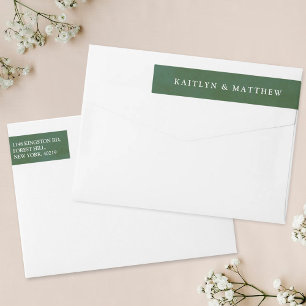 Bande Pour Adresse De Retour Mariage vert aquarelle