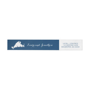 Bande Pour Adresse De Retour Marine Blue Martha's Vineyard Map Mariage