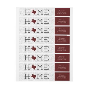 Bande Pour Adresse De Retour Maroon HOME Texas