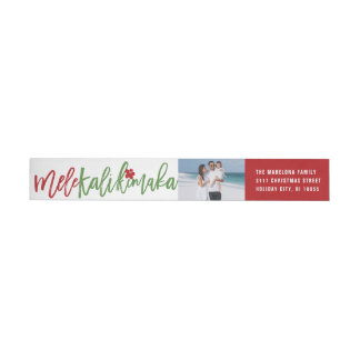 Bande Pour Adresse De Retour Mele Kalikimaka et Hibiscus Adresse photo de Noël