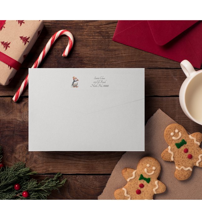 Bande Pour Adresse De Retour Merry Puffin, personnalisé (Créateur téléchargé)