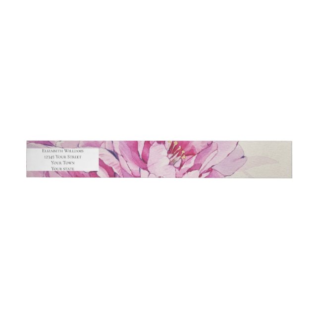 Bande Pour Adresse De Retour Modern Botanical Pink Peony Adresse de retour (Individuel)