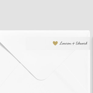 Bande Pour Adresse De Retour Modern Gold Hearts Mariage Adresse de retour