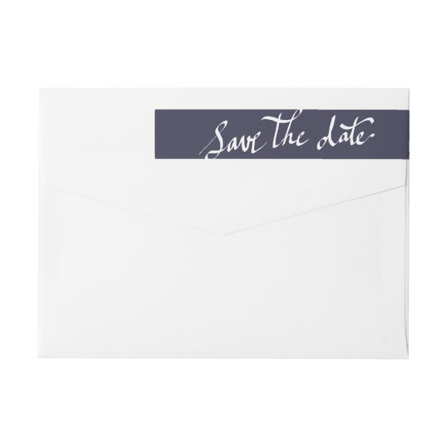 Bande Pour Adresse De Retour Moderne Enregistrer la date Typographie Script Mar (Dos)
