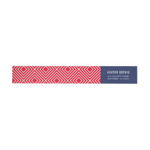 Bande Pour Adresse De Retour MODERNE GEOMETRIC diamant motif tendance marine ro