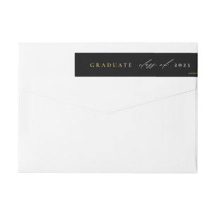 Bande Pour Adresse De Retour Moderne Graduate Noir