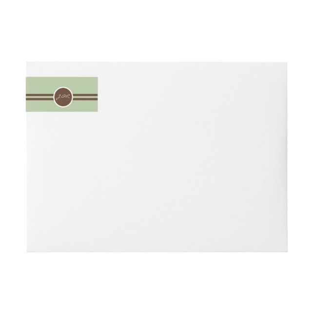 Bande Pour Adresse De Retour Monogramme en jeu Sage vert et Brown (Devant)