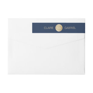 Bande Pour Adresse De Retour Monographie minimaliste de mariage moderne bleu ma