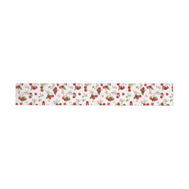 Bande Pour Adresse De Retour Motif Cerise 1 (Individuel)