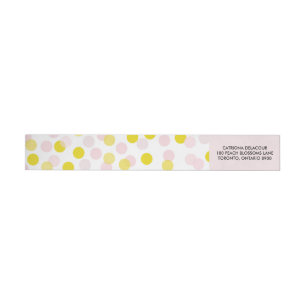 Bande Pour Adresse De Retour Motif Confetti Pois rose et jaune