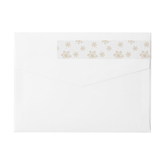 Bande Pour Adresse De Retour Motif de flocons de neige beige (Dos)