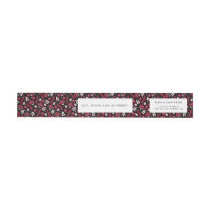 Bande Pour Adresse De Retour Motif de Noël rustique noir et rouge