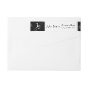 Bande Pour Adresse De Retour Motif noir géométrique à la mode Monogram