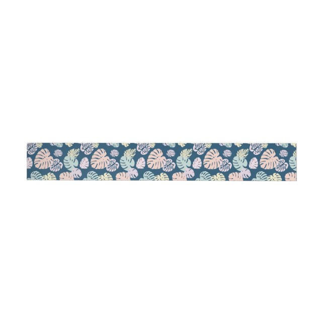 Bande Pour Adresse De Retour Multicolor Feuilles tropicaux 4 (Individuel)