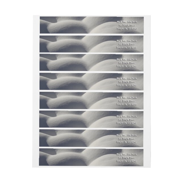 Bande Pour Adresse De Retour Nature Abstraite des monticules de neige mousseuse (Feuille)