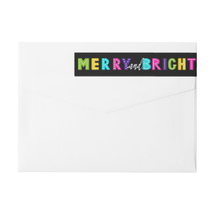 Bande Pour Adresse De Retour Neon Merry et Bright